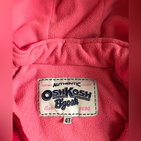OshKosh B’Gosh Cozy Quilted Faux Fur Hooded Parka Jacket, 4T, luscious pink - Picture 5 of 8